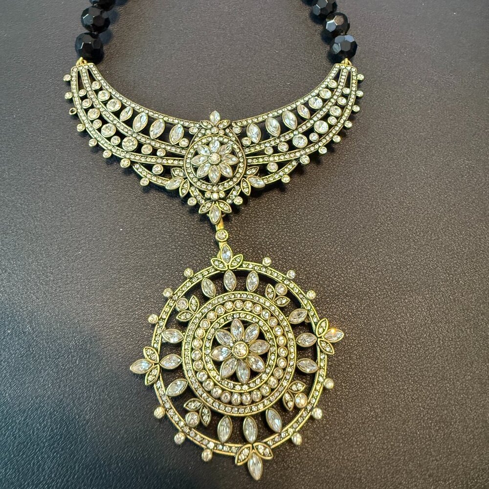 Vintage Heidi Daus – French Twist – Black Onyx and Diamond Swarovski Crystal Nec